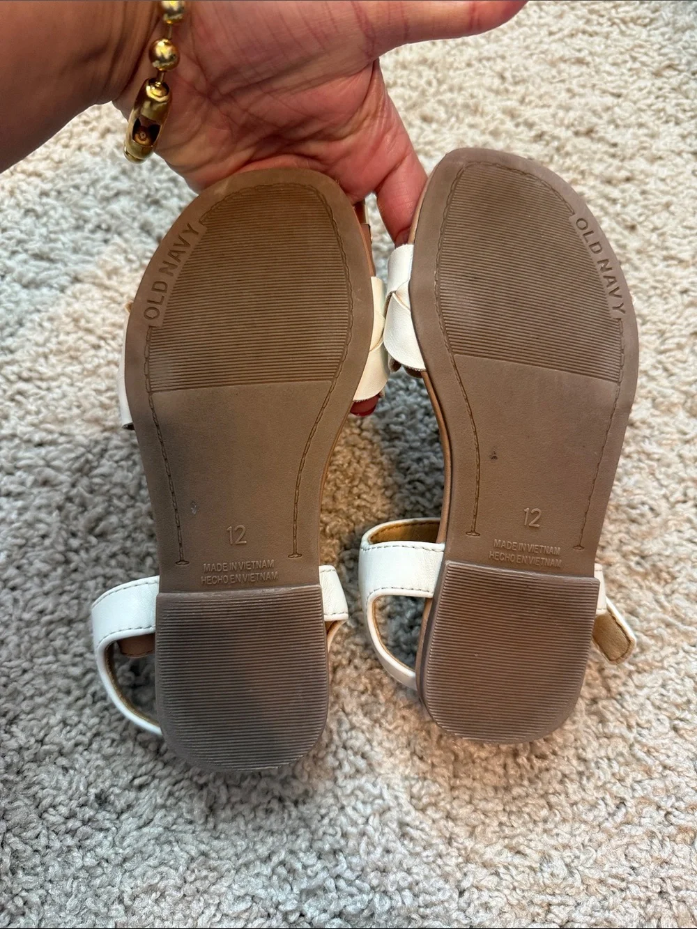 Old Navy Kids Braided Ivory Front Strap Sandals